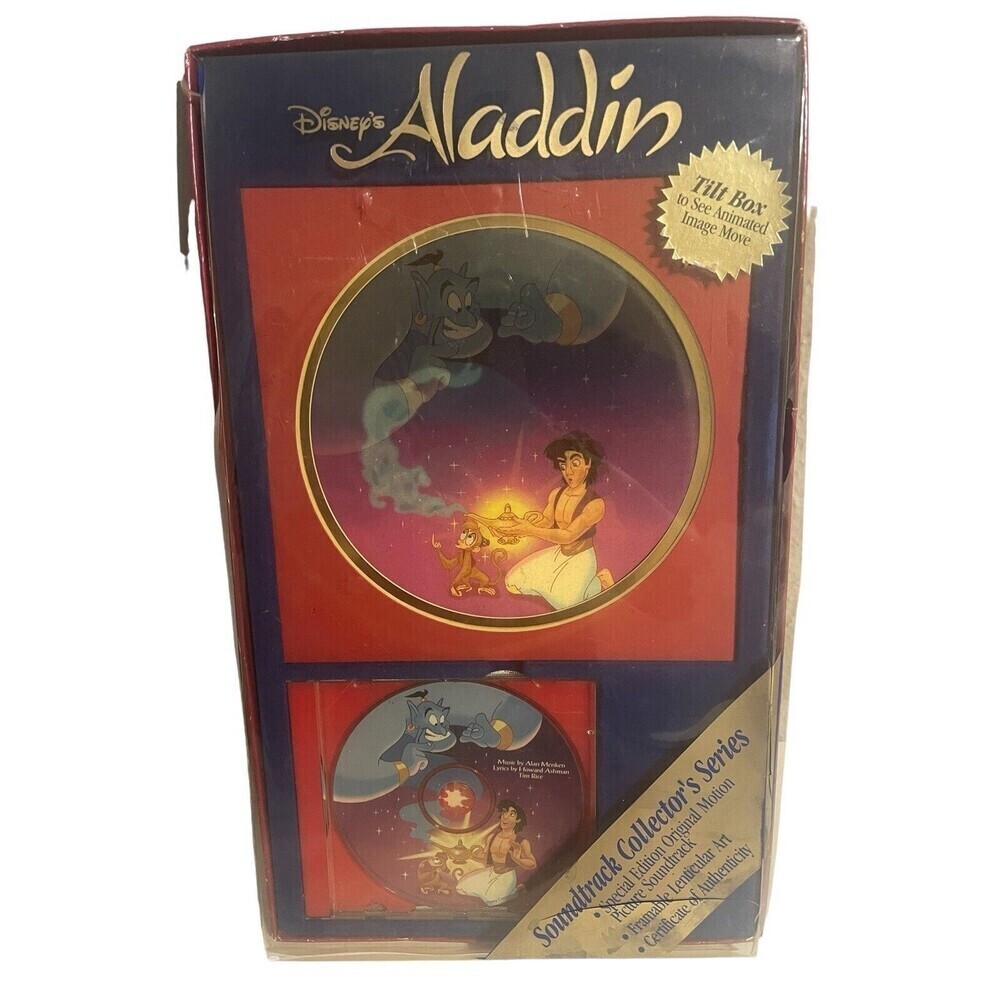 1992 Disney ALADDIN Soundtrack CD Collector's Series ~ Lenticular Art